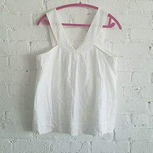 NWT J.Crew White Linen Tank Blouse size 10